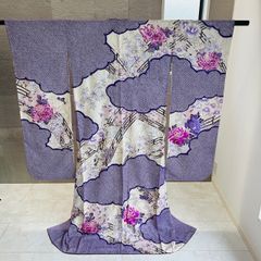 D729 振袖 やまと誂製 総絞り 花刺繍 正絹 着物 袷 極美品 - メルカリ
