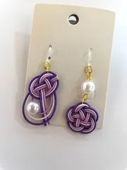 水引　崩し淡路結びと梅結び　ピアス　イヤリング