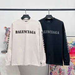 【本日限定特価】BALENCIAGA メンズ＆レディース ロングスリーブ Tシャツ グラデーション プリント グレーブルー/グレーベージュ XS-L [本日特価|新品未使用品]
