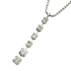 【本物保証】 新品同様 ネックレス 約2.3g K18WG ホワイトゴールド メレダイヤモンド 0.25ct ベネチアン シンプル ノーブランド No brand