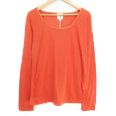 アーノルドパーマー Arnold Palmer Tシャツ カットソー 長袖 Uネック ロゴ刺? 3 オレンジ /FF52