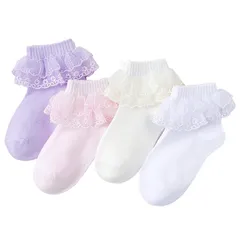 【新品】 [LUYLOM] 綿 キッズ靴下 子供 レース ソックス セット 女の子 スクールソックス 柔らかい こども 靴下 フォーマルソックス 可愛い キッズ くるぶし ソックス 適用1歳～10歳上記
