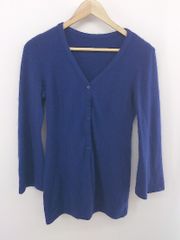 ◇ ROPE TRICOT JAYRO 자이로 앙골라 기모 긴팔 니트 가디건 사이즈 M 블루 계 여성 P [1212190003436]