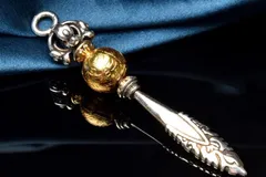 アルタイ隕石(メテオライト) 62x11(丸玉10)mm 剣 ゴールドコーティング ペンダントトップ 1個売り パワーストーン 天然石 _PRG2184-2