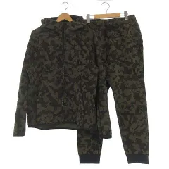 ナイキ NIKE セットアップ ジップアップ パーカー パンツ テックフリース CJ5976-222 カモフラ 迷彩 L カーキ