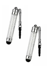 【在庫処分】wumio ミニタッチペン 2個セット イヤホンジャック ストラップ タッチペン スタイラスペン ミニ タブレット スマホ 携帯 コンパクト 液晶 シリコン 静電式