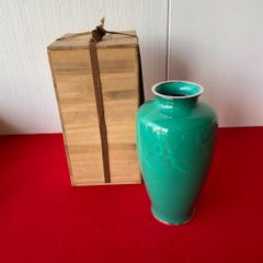⭐ 七宝焼 花瓶 翡翠色 箱付き 未使用品！ - メルカリ