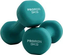 PROIRON ダンベル 3kg 2個セットエクササイズ ネオプレンゴムコーティング 筋力トレーニング 筋トレ 鉄アレイ 鉄アレー(3kgx 2,  3KG)