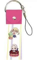 【中古】雑貨 04.星崎理香＆桐生紫乃 お食事ver.(ミニキャラ) ビッグレザーストラップ 「カノジョも彼女」