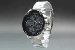 極美品✨ディーゼル　ミスターダディ　ビッグフェイス　クロノグラフ　ステンレス ディーゼル 腕時計 メンズ ステンレス オールシルバー 43mm