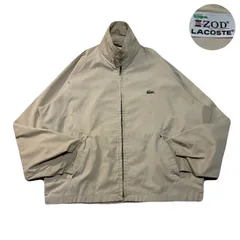 IZODLACOSTE アイゾッドラコステ HarringtonJacket ハリントンジャケット EmbroideredLogo 刺繍ロゴ 70s 糸巻きタグ ShortLength 短丈 Cotton コットン Ivory アイボリー M