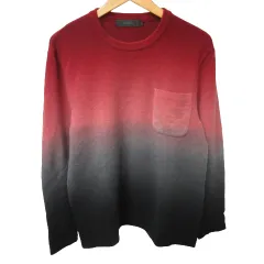 アルチザン ARTISAN 近年モデル 59-86KI10 グラデーションニット セーター カシミヤ混 長袖 赤 黒 グレー M 1204のサムネイル