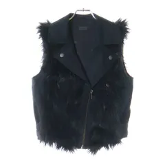 DIESEL (ディーゼル) アクリルファー コットンライダースベスト ブラック レディース