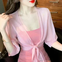 ボレロ 結婚式 レディース 大人 パーティーボレロ フォーマル シフォン 前結び アウター カーディガン お呼ばれ シフォン ストール 黒 ブラック ピンク