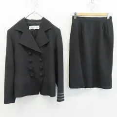 ☆ChristianDior☆ダブルボタン セットアップ 黒系太ストライプ やや傷や汚れあり】【ChristianDior クリスチャンディオール