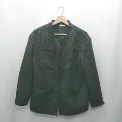 ◇ ⊇ URBAN RESEARCH ITEMS ツイード柄 長袖 ノーカラージャケット サイズF ブラック レディース E  【1412260035019】