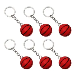 [Saki&Masa] キーホルダー スポーツ カジュアル キーチェーン キーリング サ－クル 景品 6個セット バスケットボール [並行輸入品] [バスケットボール]