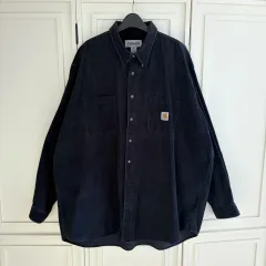 V404【Carhartt】刺繍ロゴ コーデュロイシャツ【メンズ2XL】ネイビー i029958_6.jpg