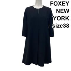 美品】 FOXEY NEW YORK 長袖ワンピース 袖シアーレース 38 - メルカリ