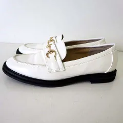 アパートバイローリーズ apart by lowrys ローファー ホース ビット金具 レザー 37 白 ホワイト 23.5cm くつ 靴 シューズのサムネイル