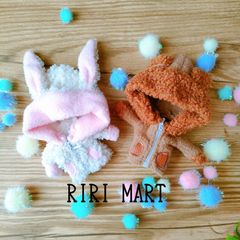 オビツ11　うさぎorくま　モコモコパーカー　アウター　ねんどろいどどーる