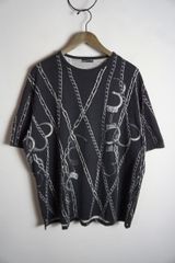 正規 20SS LAD MUSICIAN ラッド ミュージシャン BIG T-SHIRT 2120-713 Ｔシャツ カットソー 総柄 チェーン 手錠 黒 ブラック 46 本物 804P★2