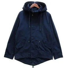 【極美品】AVIREX ファー付き 中綿 ミリタリー モッズコート M ネイビー 本物ファッション - 【極美品】AVIREX ファー付き 中綿