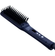 ★SALONIA サロニア | [ヒートブラシ] 【スリム・ネイビー】 ヘアアイロン ストレート マイナスイオン 前髪 カール 外ハネ SL-012NVS