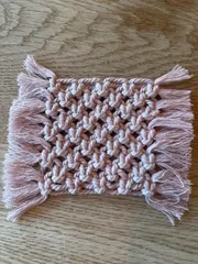 マクラメ コースター2枚セット⭐︎ピンクベージュ