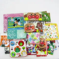 ディズニー/アンパンマン他 ハンカチ タオルハンカチ 未使用 24点セット まとめて 大量 レディース Disney etc