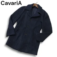 CavariA キャバリア 秋冬★ ウール混 シングル Pコート ジャケット Sz.46 メンズ 紺 ネイビー