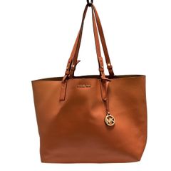MICHAEL KORS(マイケルコース) トートバッグ - オレンジ×ブラウン リバーシブル レザー