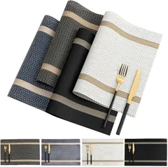 fogman ランチョンマット テーブルマット おしゃれ かわいい 防水 リバーシブル 4枚セット