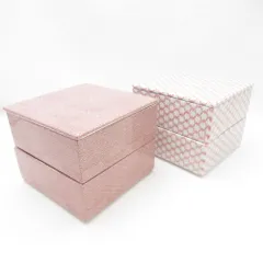 タイムアンドスタイル重箱　いちご銀彩　中（一段）と赤絵 / 角松皮菱（一段） 重箱 - いちご銀彩