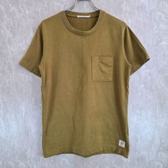 Nudie Jeans ヌーディージーンズ 無地 ブランドロゴワッペン 胸ポケット カーキ S Tシャツ