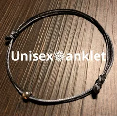 【耐水】アンクレット*大人ミサンガ*足首*グレー×ブラック
