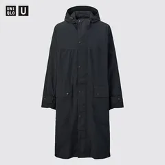 【新品・完売】 ユニクロ ポケッタブル ロング コート L ブラック449893