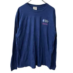 COMFORT COLORS 長袖 ロゴTシャツ L ネイビー コンフォートカラーズ コットン100% ロンT プルオーバー カットソー トップス 秋物 a709-6701