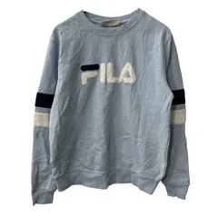 FILA ロゴスウェット トレーナー M ライトブルー フィラ クルーネック プルオーバー トップス 古着卸 アメリカ仕入 a708-5877