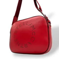 【美品】ステラマッカートニー サークルロゴ ミニカメラバッグ ショルダーバッグ レザー 赤 クロスボディ 斜め掛け パンチングロゴ Stella McCartney レディース 人気 ブランド Z3