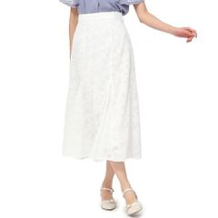 M_ホワイト [ミッシュマッシュ] レディース 春夏 ladies ジャガード フレア スカート MM417216 WHITE