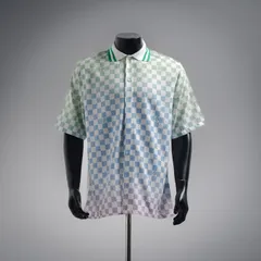 【今日特価】Louis Vuitton 25ss デミエ模様入りサテンのグラデーション立て襟シャツ