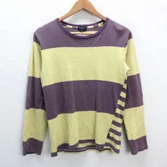 k■ポールスミス/Paul Smith JEANS ボーダー柄 長袖ロングスリーブTシャツ【M】紫黄/MENS■47【中古】