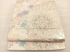 平和屋着物◎六通柄袋帯　唐織　草花文　金銀糸　正絹　逸品　BAAT4945hz