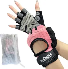 INSHAPER トレーニンググローブ レディース 女性のための 筋トレ 洗濯ネット兼収納袋付き(ピンク,  S)のサムネイル