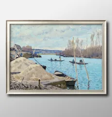 アルフレッド シスレー、【ロワン河畔、朝】、新品高級額 額装付 ロワン河畔、朝 | コレクション | ポーラ美術館