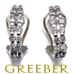 ダイヤ ダイヤモンド 0.50ct/0.50ct フープ ピアス Pt900/K14WG #168790