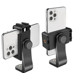 【特価セール】スマホクリップ コールドシュー付 三脚用 360°回転 iPhone/SONY/samsung/全機種対応 三脚スタンド 三脚アダプター スマホホルダー 1/4インチネジ スマートフォン三脚マウント 自撮り １個入