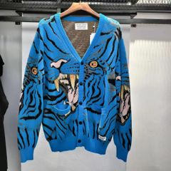 チュウカタベタイ TIGER PATCH cardigan/BLUE | Mercari