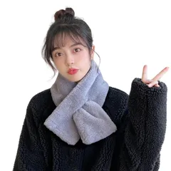 【新品】 [YAYUPLUS] ファーマフラー レディース マフラー ファーティペット フェイクファー ネックウォーマー ふわふわ モコモコ スヌード 可愛い オシャレ 無地 シンプル 秋冬 防寒 暖かい あったか ファッション プレゼント ギフト (グレ 0